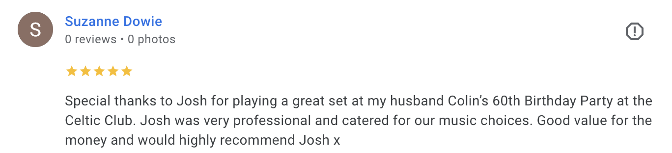 Customer review from Colin
